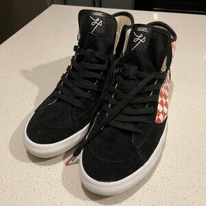 Vans Lizzie - Size 12 mens - "Checkerboard Black / Multi" (orange/green)